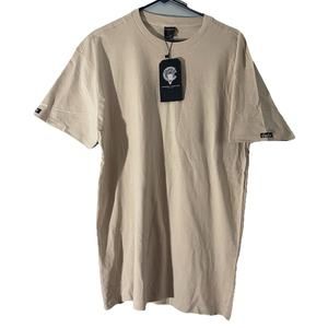 NWT Crooks & Castles Shirt Men's Large Tan Embroidered Short Sleeve Streetwear